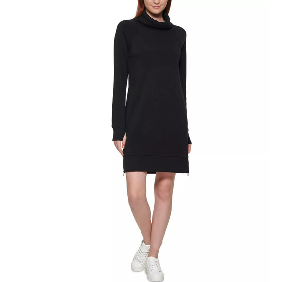 Funnel-Neck Sweatshirt Dress - Picture 1 of 8